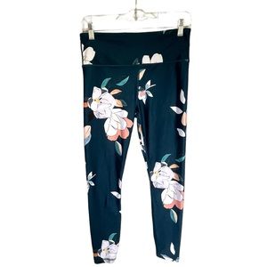 Teal floral athleta leggings medium